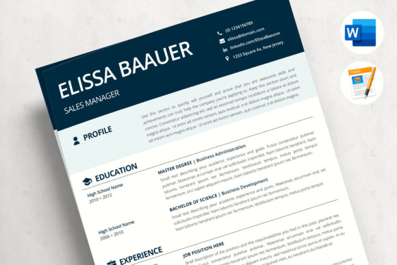Download Professional Resume - Biodata Template for MS Word or Pages - Premium Bundle